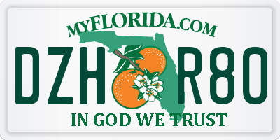 FL license plate DZHR80