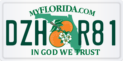 FL license plate DZHR81