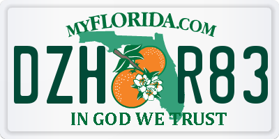 FL license plate DZHR83
