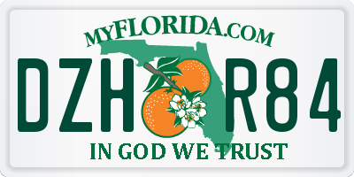 FL license plate DZHR84