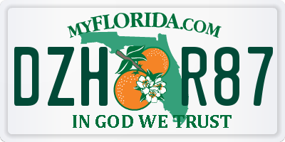 FL license plate DZHR87