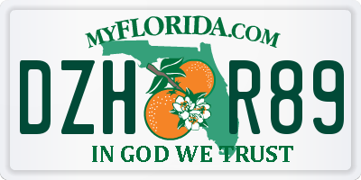 FL license plate DZHR89