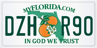 FL license plate DZHR90