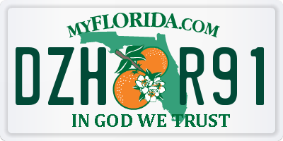 FL license plate DZHR91
