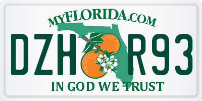 FL license plate DZHR93