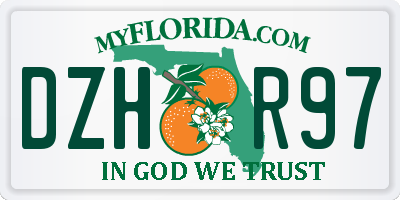 FL license plate DZHR97