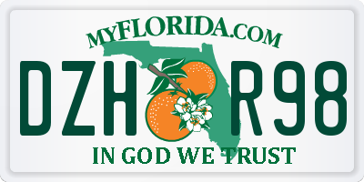 FL license plate DZHR98