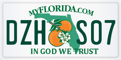 FL license plate DZHS07