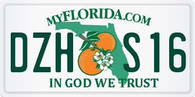 FL license plate DZHS16