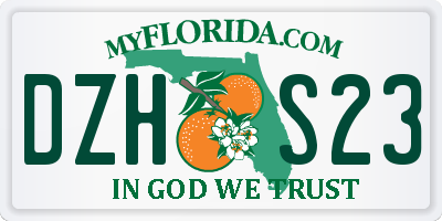 FL license plate DZHS23