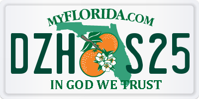 FL license plate DZHS25