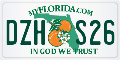 FL license plate DZHS26