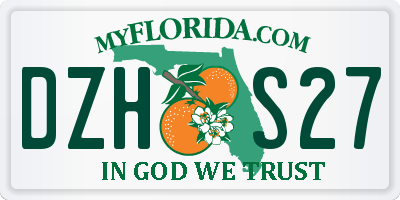 FL license plate DZHS27