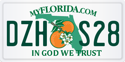 FL license plate DZHS28