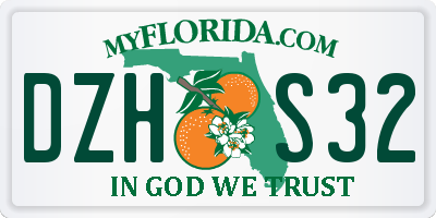 FL license plate DZHS32