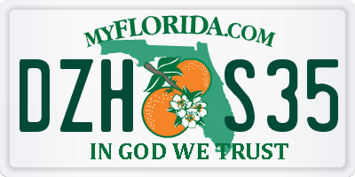 FL license plate DZHS35