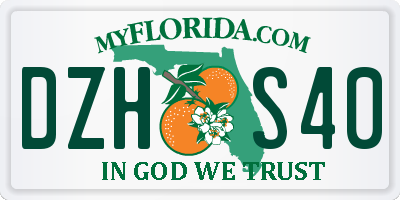 FL license plate DZHS40