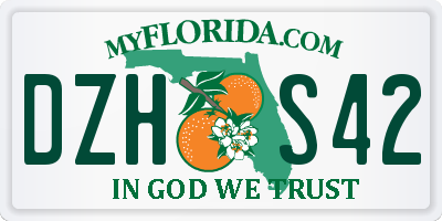 FL license plate DZHS42