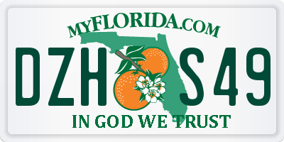 FL license plate DZHS49