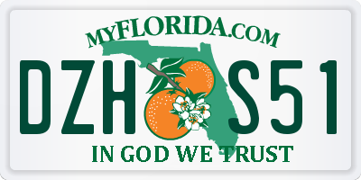 FL license plate DZHS51