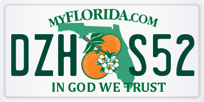 FL license plate DZHS52