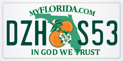 FL license plate DZHS53