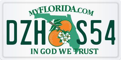 FL license plate DZHS54