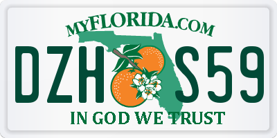 FL license plate DZHS59