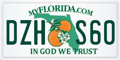 FL license plate DZHS60