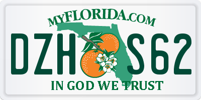 FL license plate DZHS62