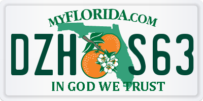 FL license plate DZHS63
