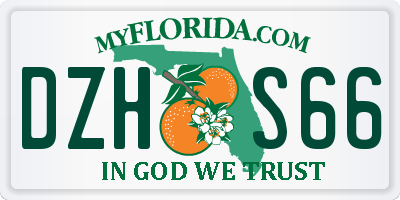 FL license plate DZHS66