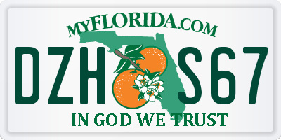 FL license plate DZHS67