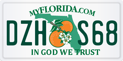 FL license plate DZHS68