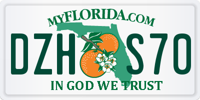FL license plate DZHS70