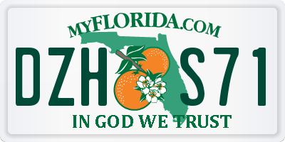FL license plate DZHS71