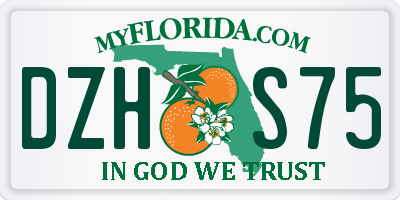 FL license plate DZHS75