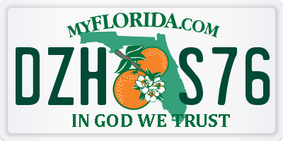 FL license plate DZHS76