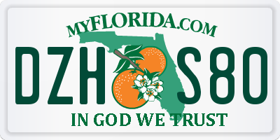 FL license plate DZHS80