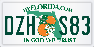 FL license plate DZHS83