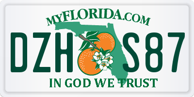 FL license plate DZHS87
