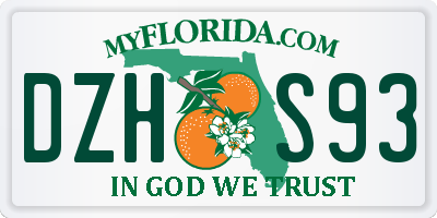 FL license plate DZHS93