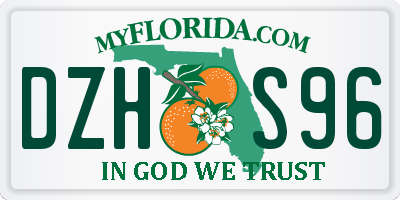 FL license plate DZHS96