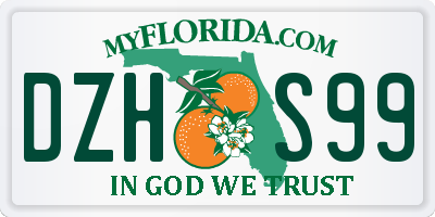 FL license plate DZHS99