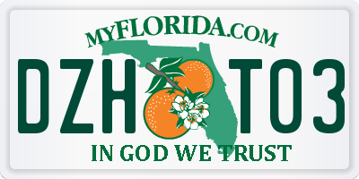 FL license plate DZHT03