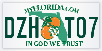 FL license plate DZHT07