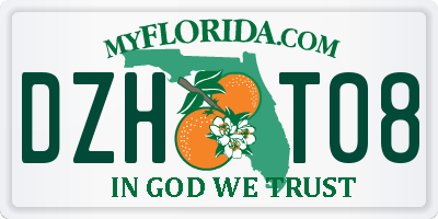 FL license plate DZHT08