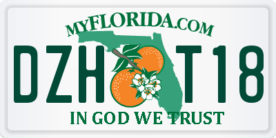 FL license plate DZHT18
