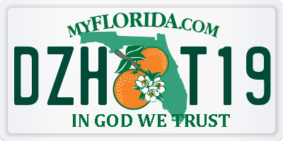 FL license plate DZHT19