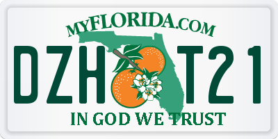 FL license plate DZHT21